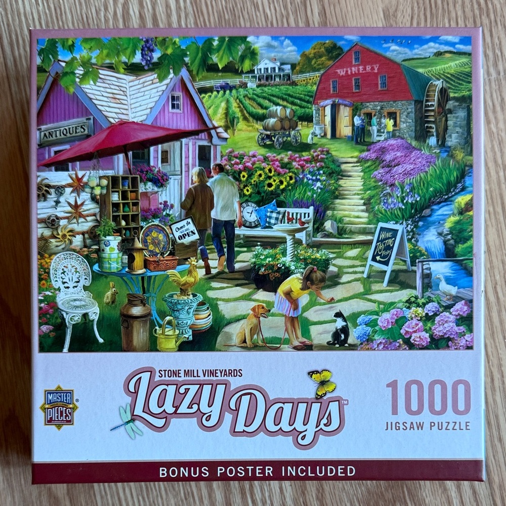Lazy Days 1000-Piece Puzzle - Stone Mill Vineyard COMPLETE